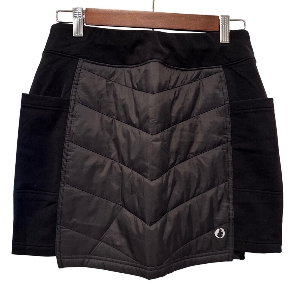 The American Outdoorsman Quilted Mini Skirt Insulated Pockets M Black Gorpcore